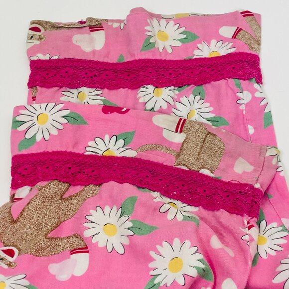 Nick & Nora Pink Sock Monkey Flower Print Flannel PJ Pajama Pants, Size S - Picture 12 of 12